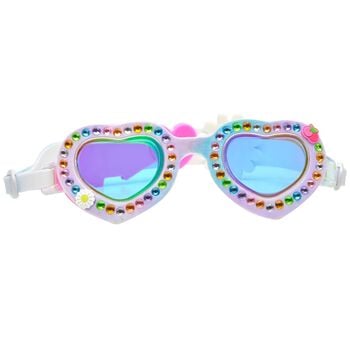 Girls Multi-Coloured Heart Rhinestone Swimming Goggles