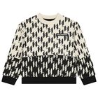 Boys Ivory & Black Logo Sweatshirt, 1, hi-res
