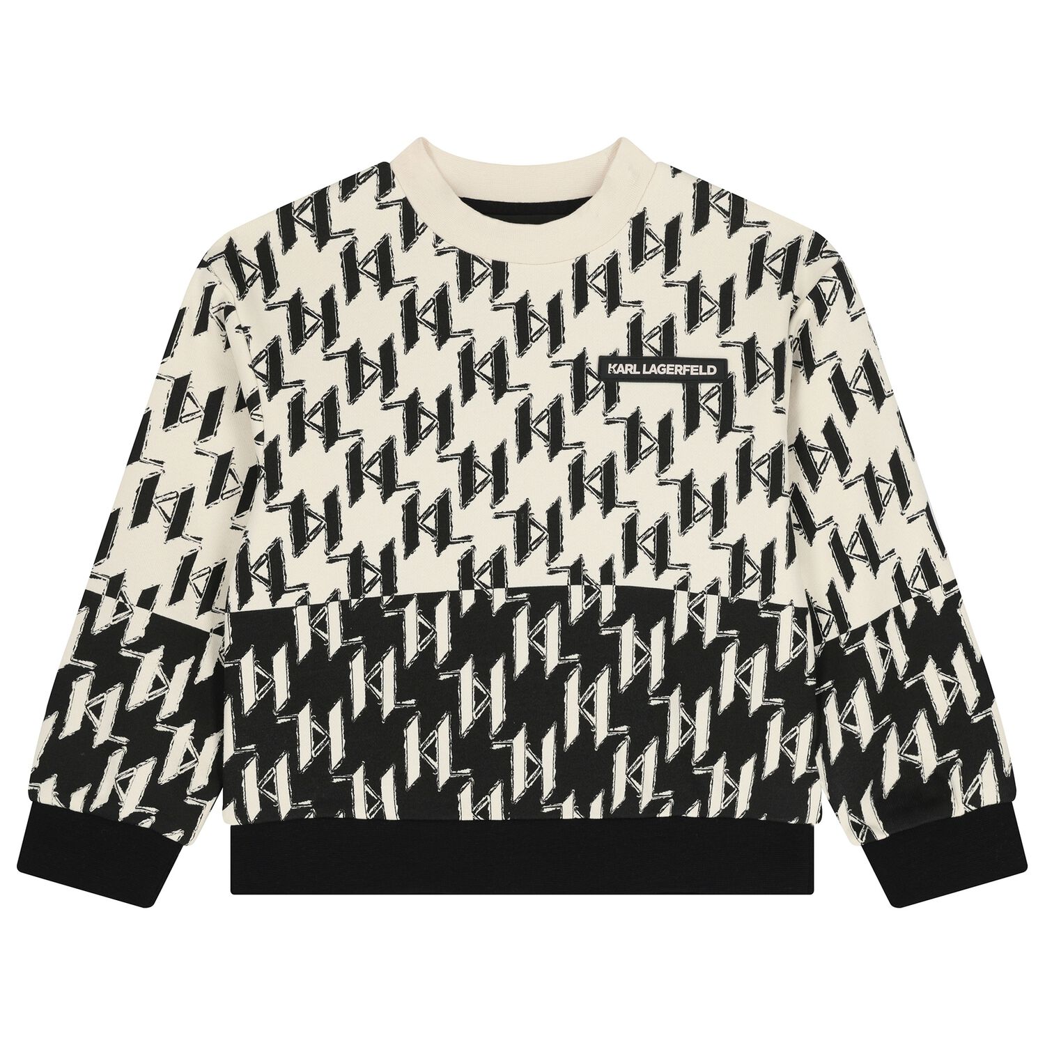 Boys Ivory & Black Logo Sweatshirt, 1, hi-res