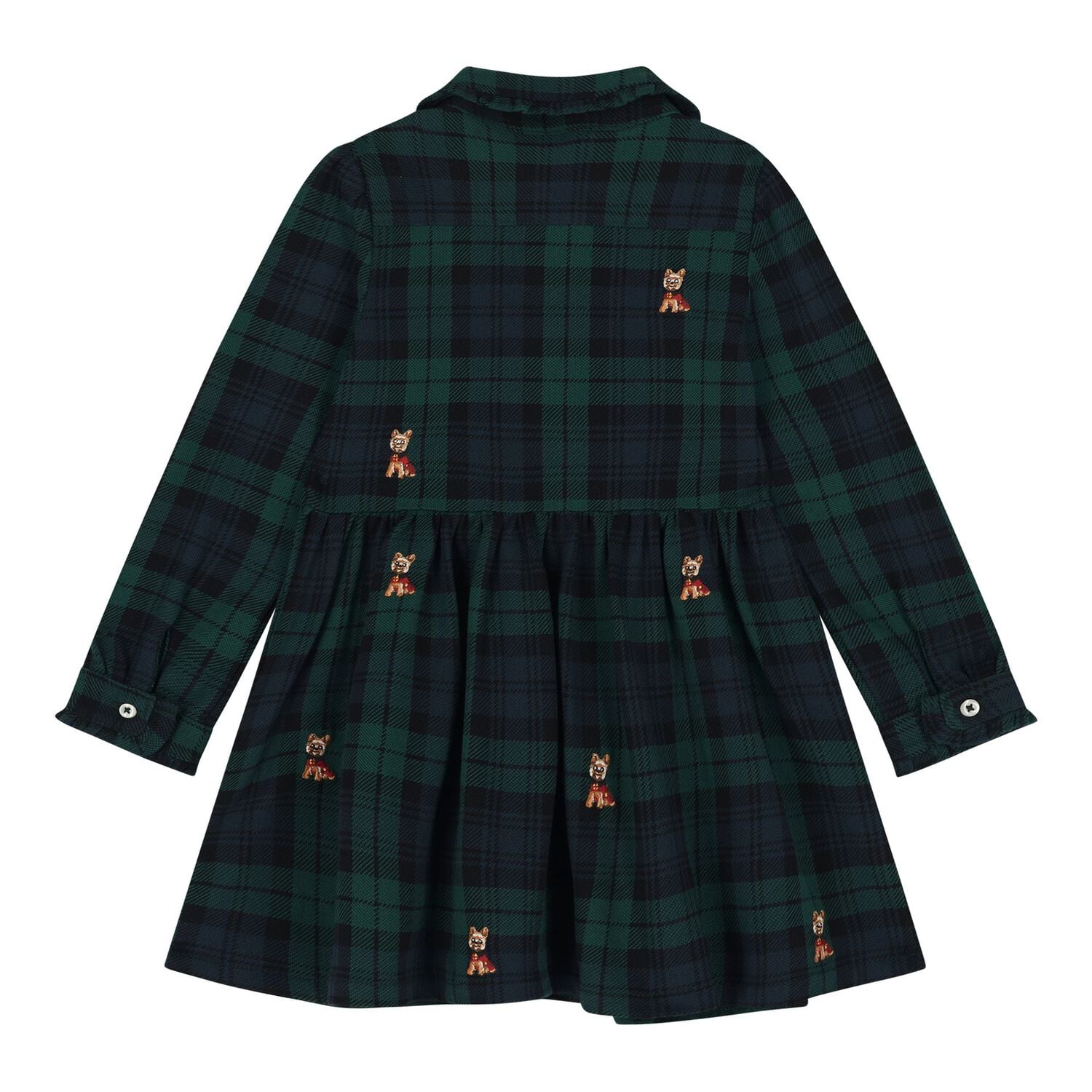 Baby Girls Green & Black Tartan Dress Set, 1, hi-res