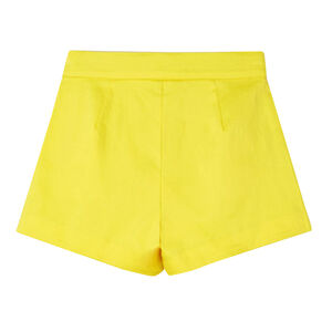 Girls Yellow Satin Shorts