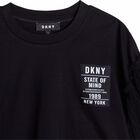 Girls Black Logo Top, 1, hi-res