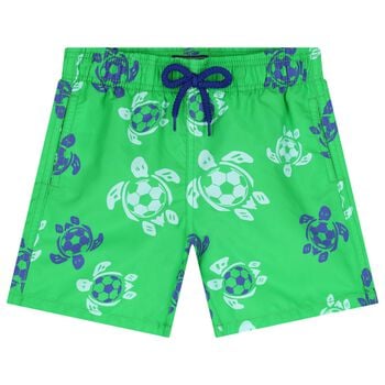 Boys Green Turtle Swim Shorts
