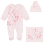 Baby Girls Pink Swan Babygrow Set, 1, hi-res