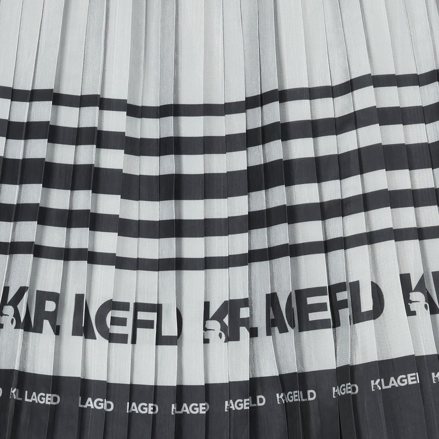 تنورة مطوية بشعار باللونين الأسود والفضي للبنات, 1, hi-res