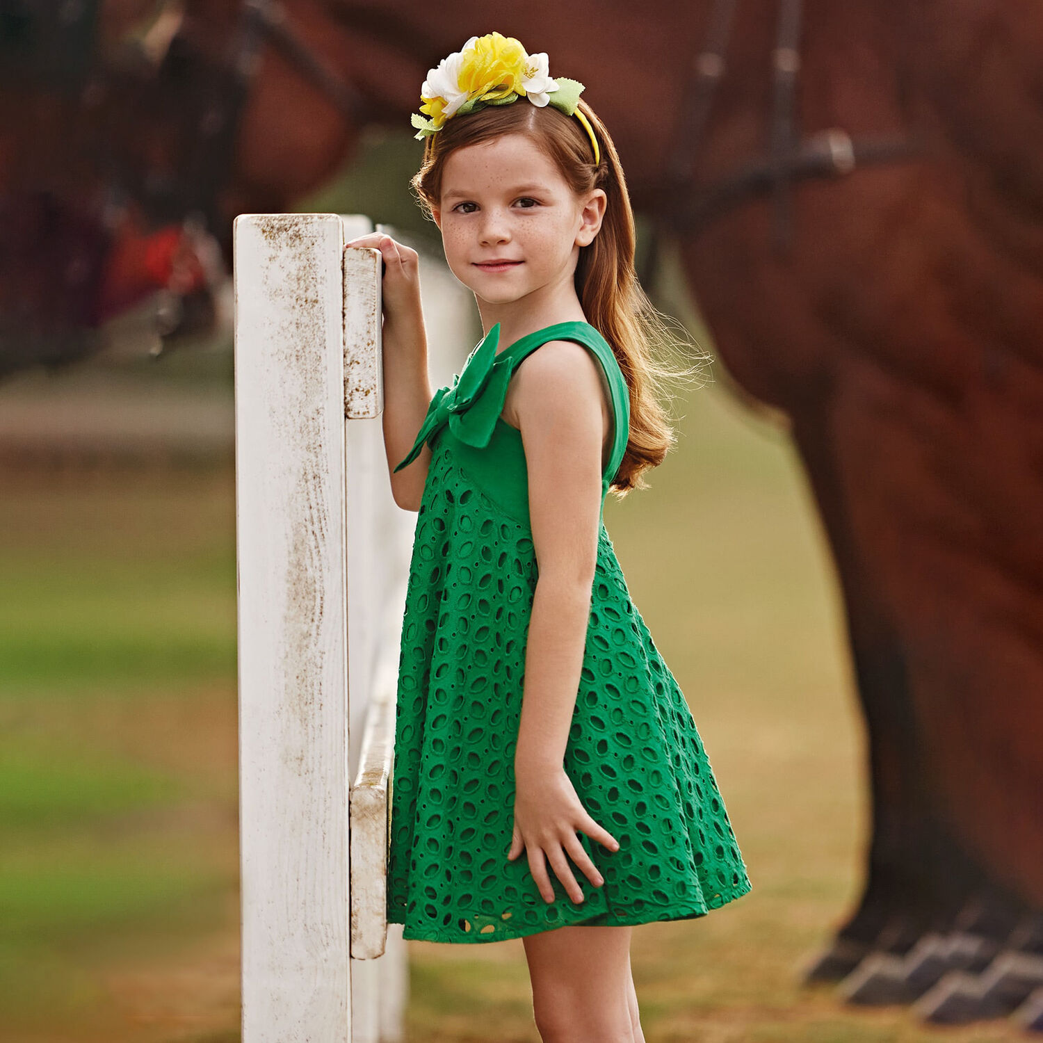 green broderie anglaise dress Broderie Anglaise Dress