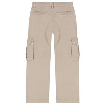 Boys Beige Logo Trousers