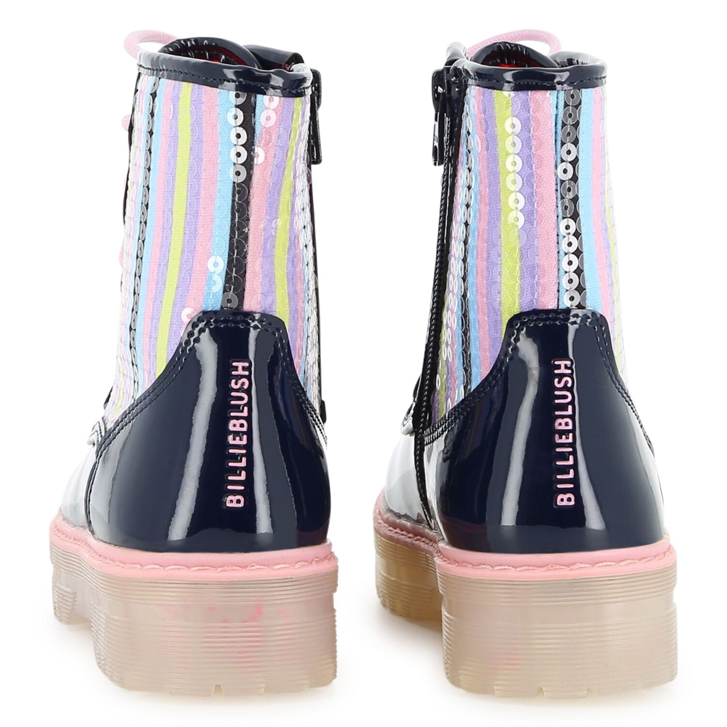 Girls Navy Blue Embellished Boots, 1, hi-res