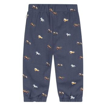 Younger Boys Navy Blue Horse Joggers