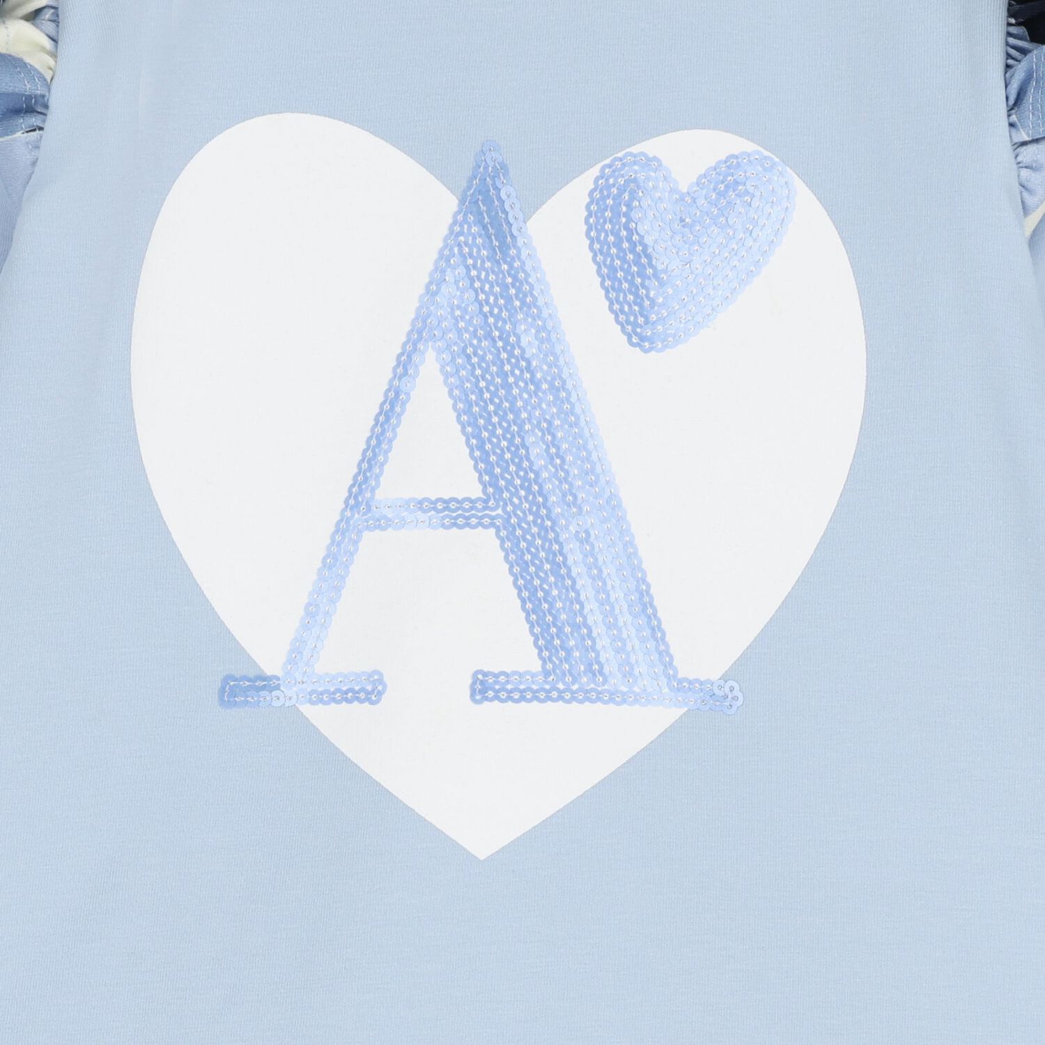 Girls Blue Logo Swirl Leggings Set, 1, hi-res