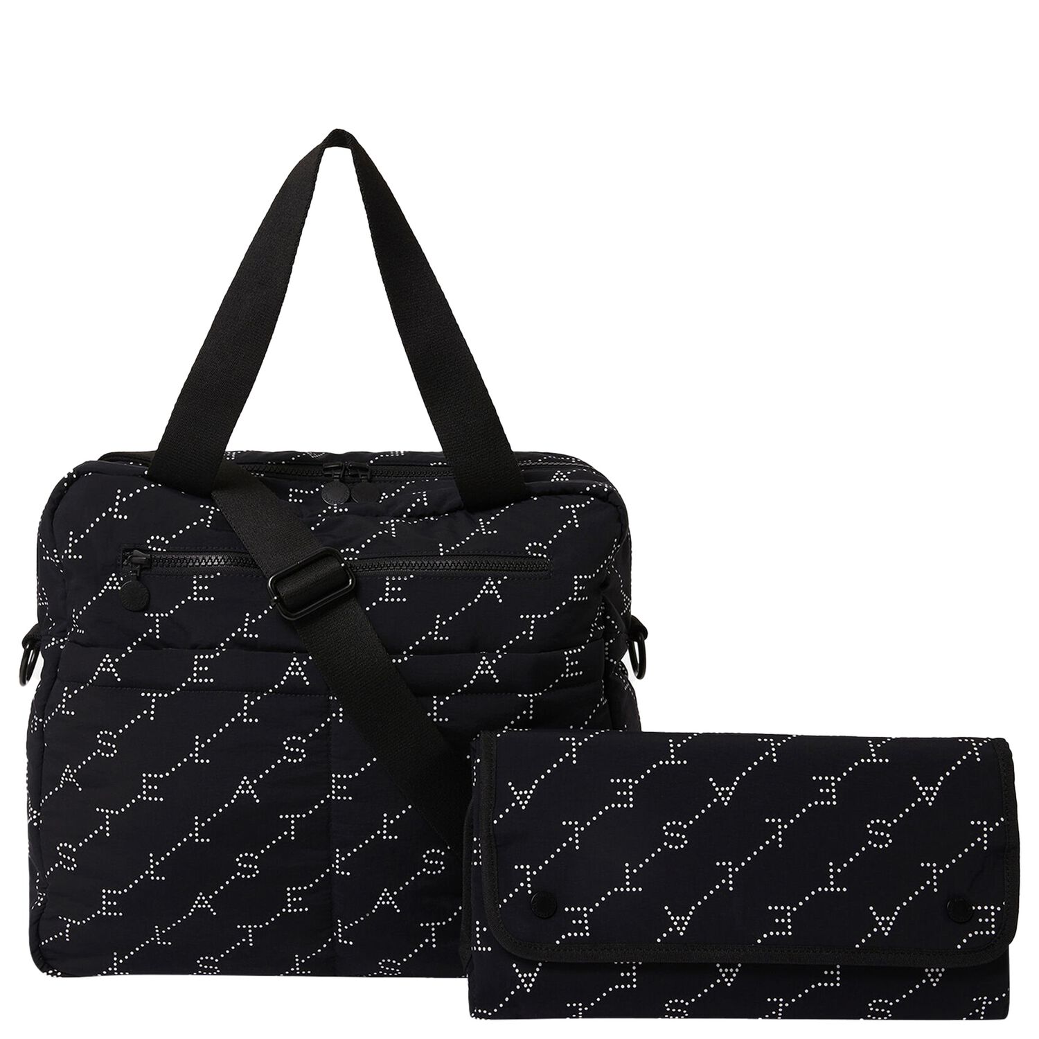 Black Logo Baby Changing Bag, 2, hi-res