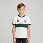 Boys White & Green Logo T-Shirt, 1, hi-res