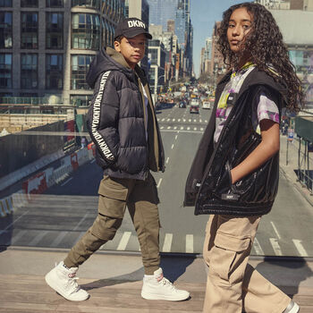 Boys Green Logo Cargo Joggers