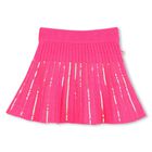 Girls Pink Embellished Knitted Skirt, 1, hi-res