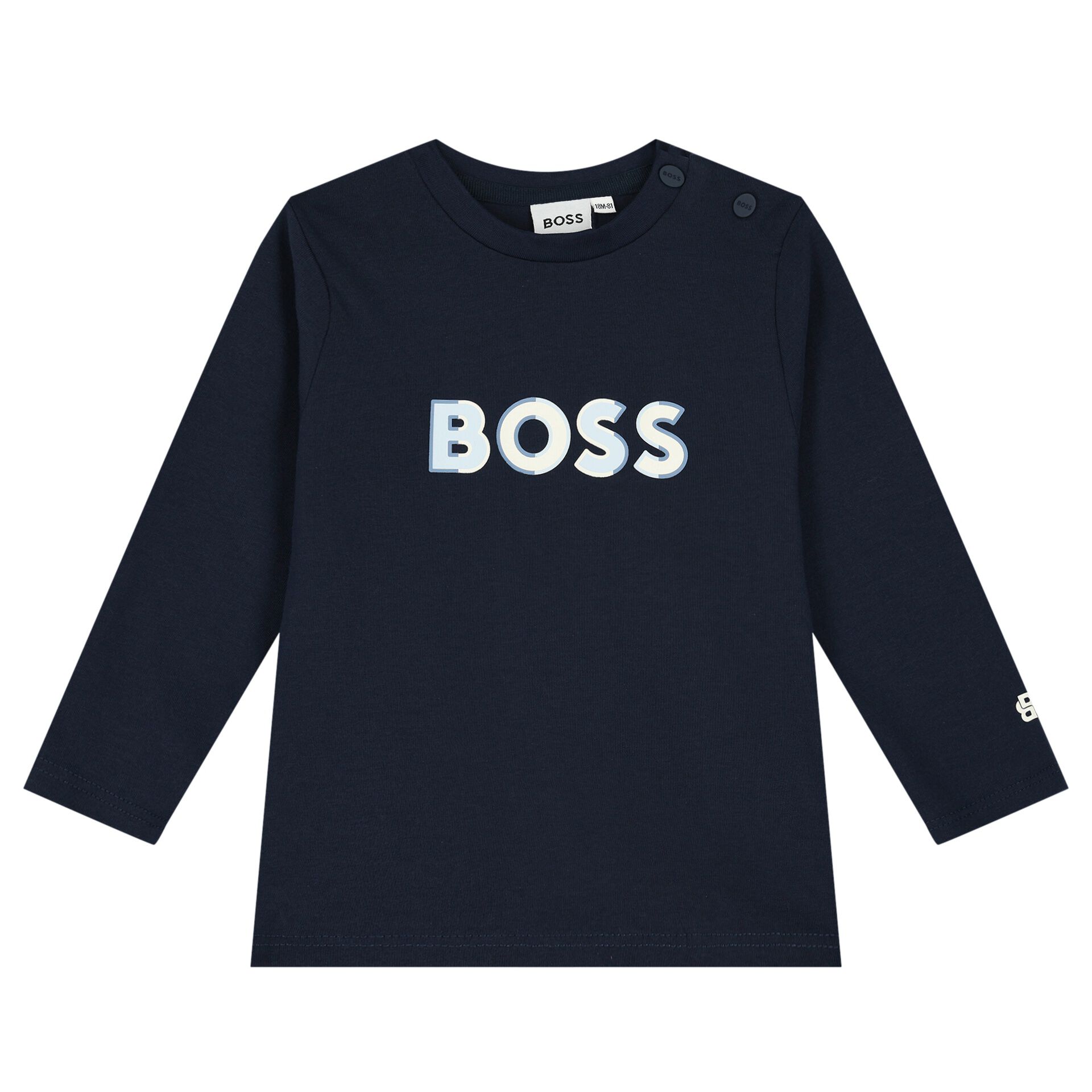 BOSS Baby Boys Navy Blue Logo Long Sleeve Top | Junior Couture USA