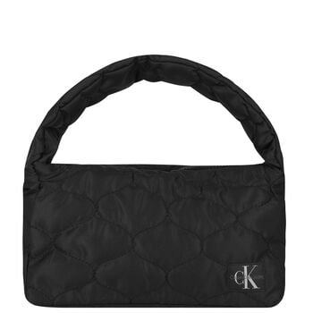 Girls Black Logo Quilted Shoulder Bag