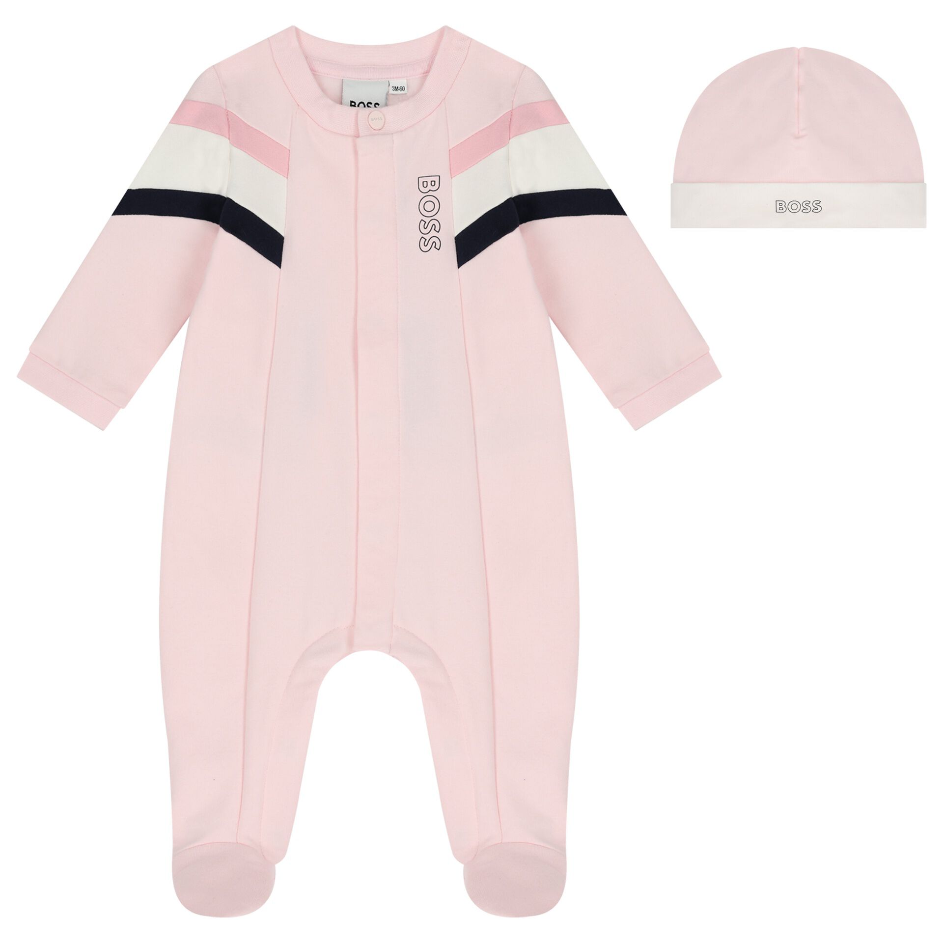 BOSS Baby Girls Pink Logo Babygrow Junior Couture