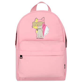 Girls Pink Logo Backpack