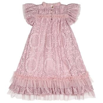 Girls Pink Lace Sequin Christina Dress