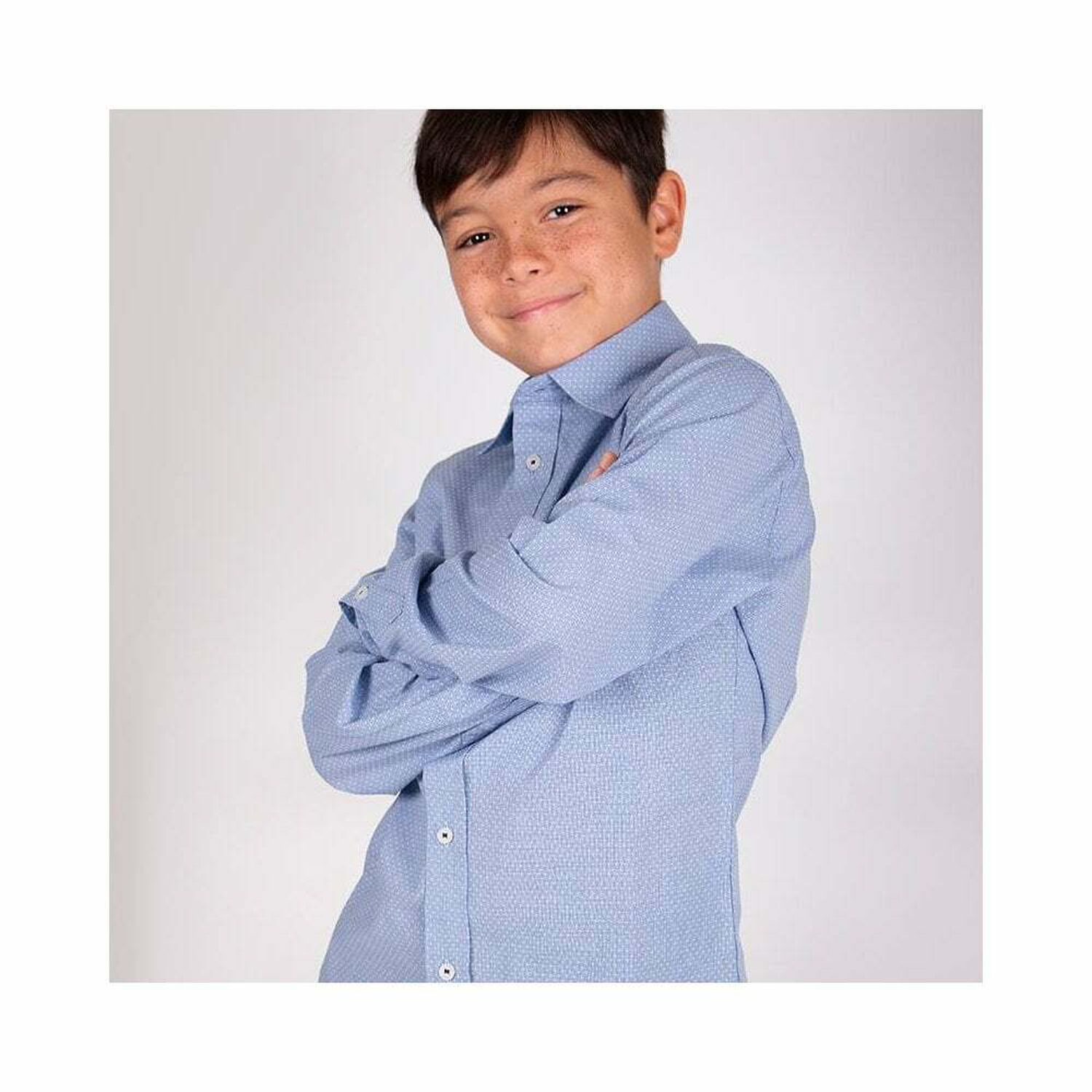 Boys Blue Long Sleeves Shirt, 1, hi-res image number null