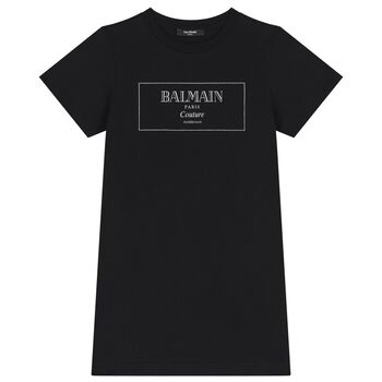 Girls Black Logo Dress
