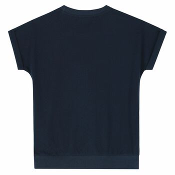 Girls Navy Logo Top