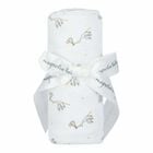 Baby White & Grey Stork Print Blanket, 2, hi-res