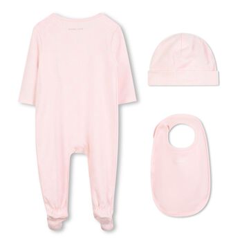 Baby Girls Pink Logo Babygrow Gift Set