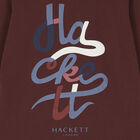 توب أولاد بأكمام بالشعار باللون العنابى, 1, hi-res