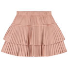 Girls Pink Pleated Skirt, 2, hi-res
