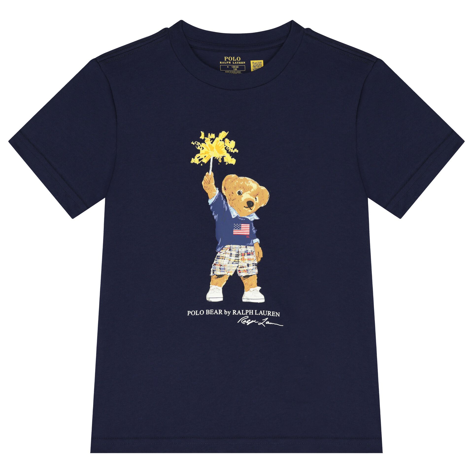 Ralph Lauren Boys Navy Blue Polo Bear T Shirt Junior Couture USA