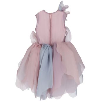 Girls Pink & Purple Organza Flower Dress, 1 Girls Pink & Purple Organza Flower Dress