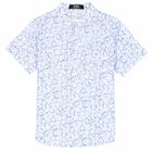 Boys White & Blue Shirt, 1, hi-res