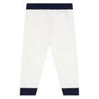 Baby Boys White & Navy Blue Logo Tracksuit, 1, hi-res