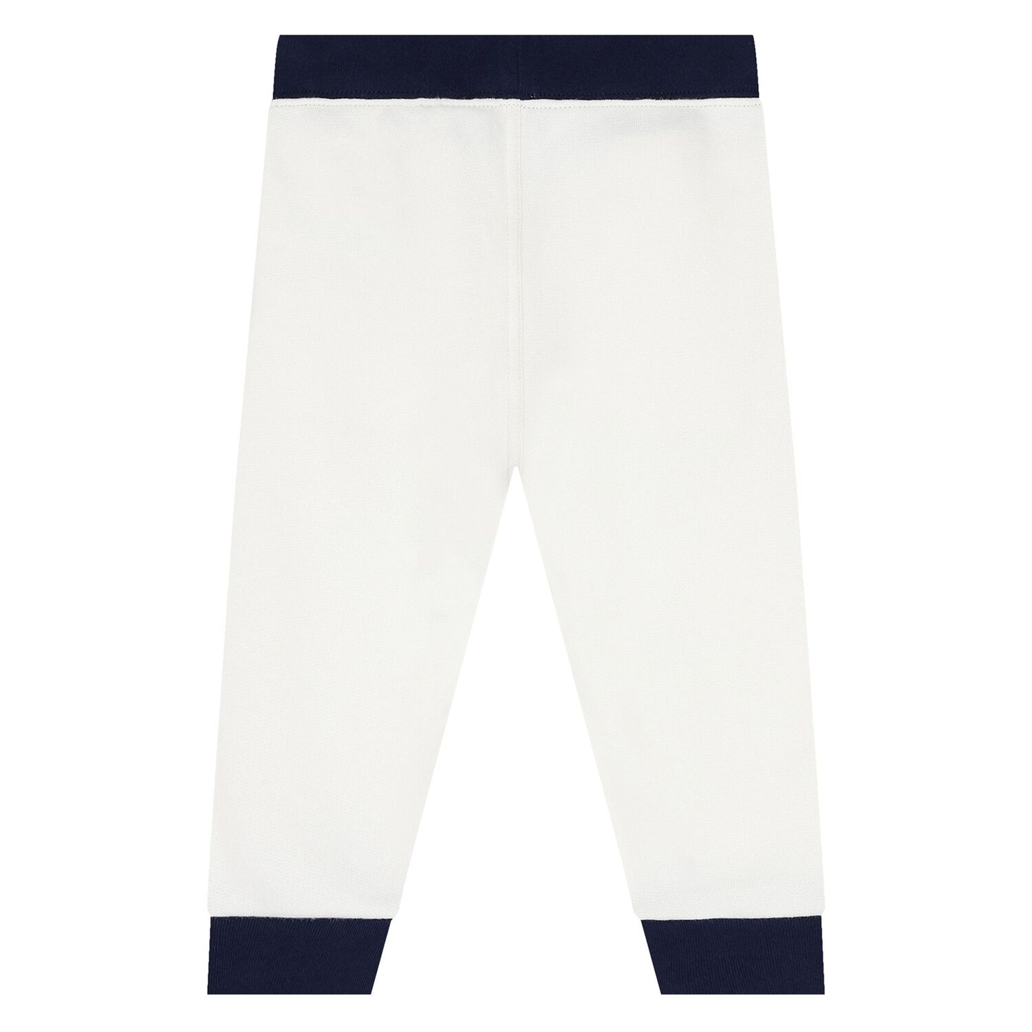 Baby Boys White & Navy Blue Logo Tracksuit, 1, hi-res