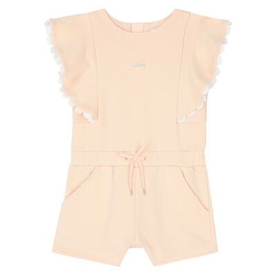 Younger Girls Pink Logo Playsuit