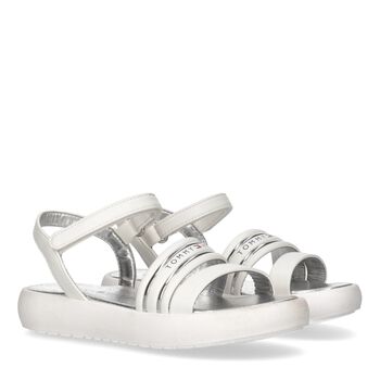 Girls White Logo Sandals