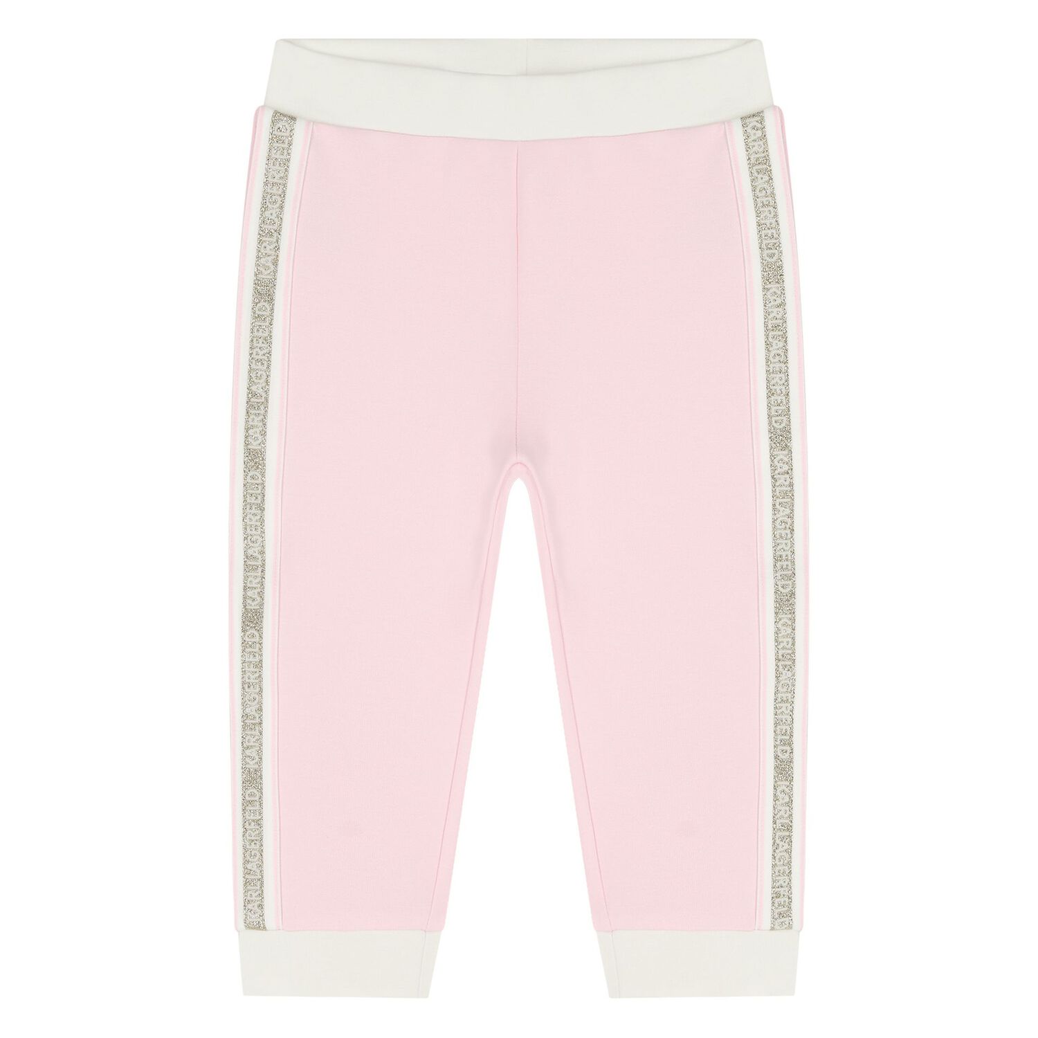 Younger Girls White & Pink Tracksuit Set (3 Piece), 1, hi-res