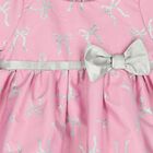 Baby Girls Pink & Silver Bow Dress, 1, hi-res