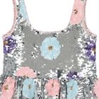 Girls Silver Sequin Mini Dress, 1, hi-res