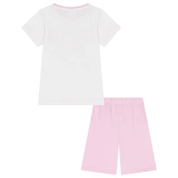 Girls White & Pink Kuromi Shorts Set