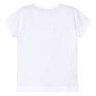 Girls White Cotton T-shirt, 3, hi-res