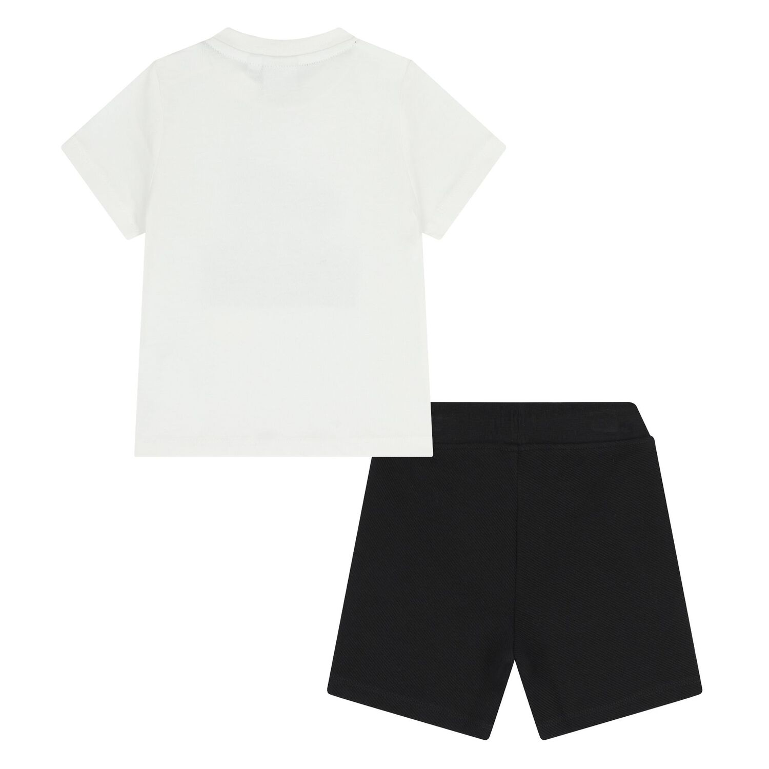  Younger Boys White & Black Logo Shorts Set, 1, hi-res