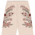 Girls Beige Floral Trousers, 1, hi-res
