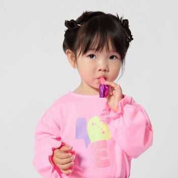 Younger Girls Pink Heart Long Sleeeve Top
