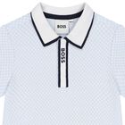 Baby Boys Blue & Navy Blue Logo Short Set, 2, hi-res