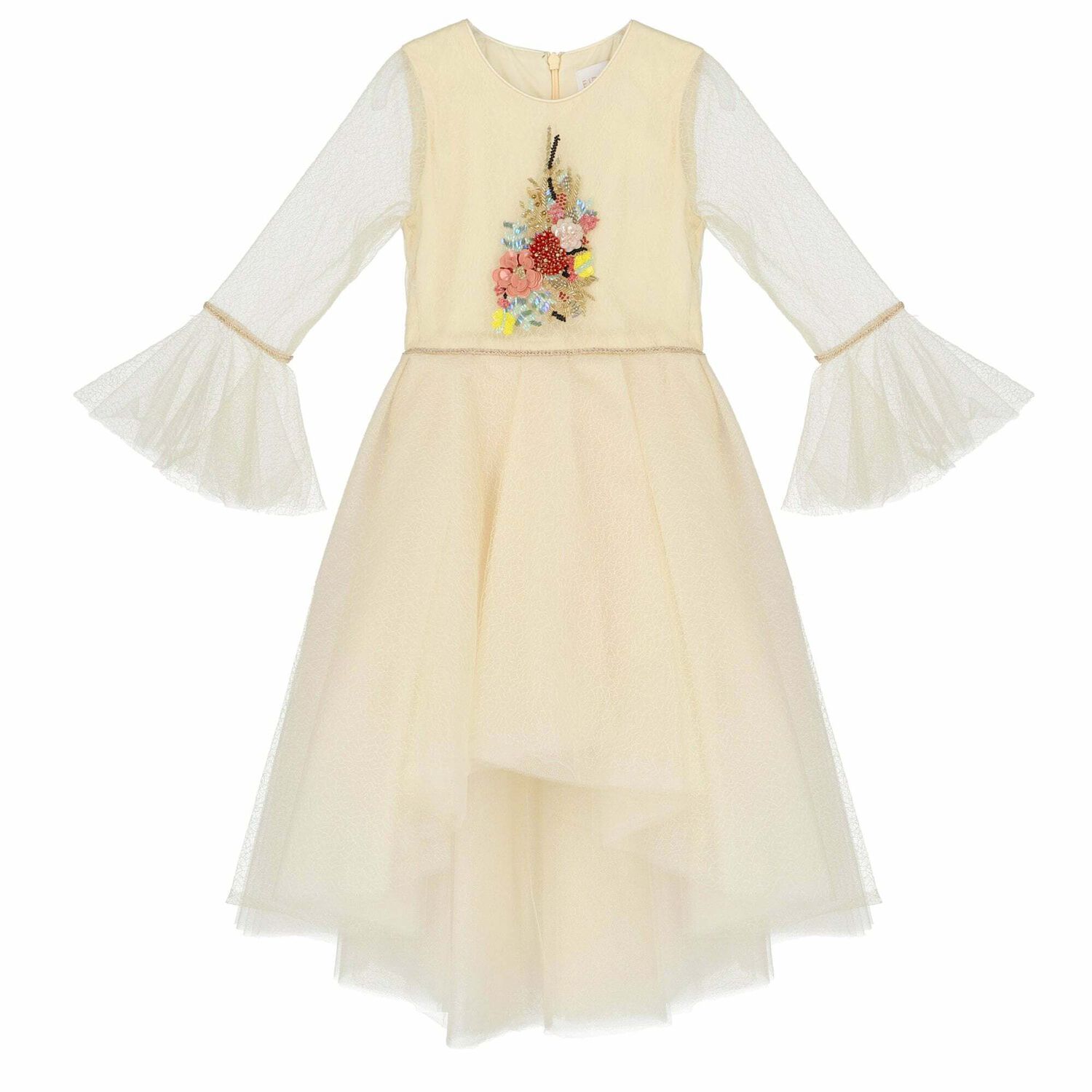 Girls Ivory Tulle Dress, 1, hi-res image number null