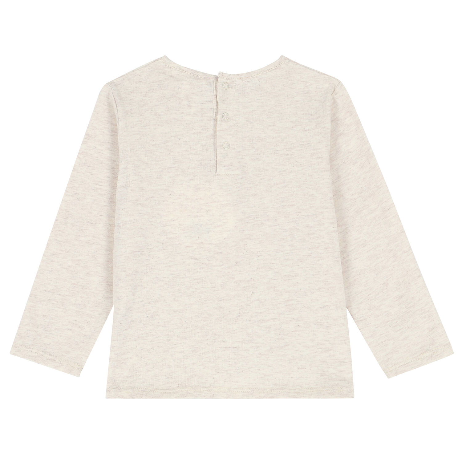 Younger Girls Beige Logo Long Sleeve Top, 1, hi-res image number null