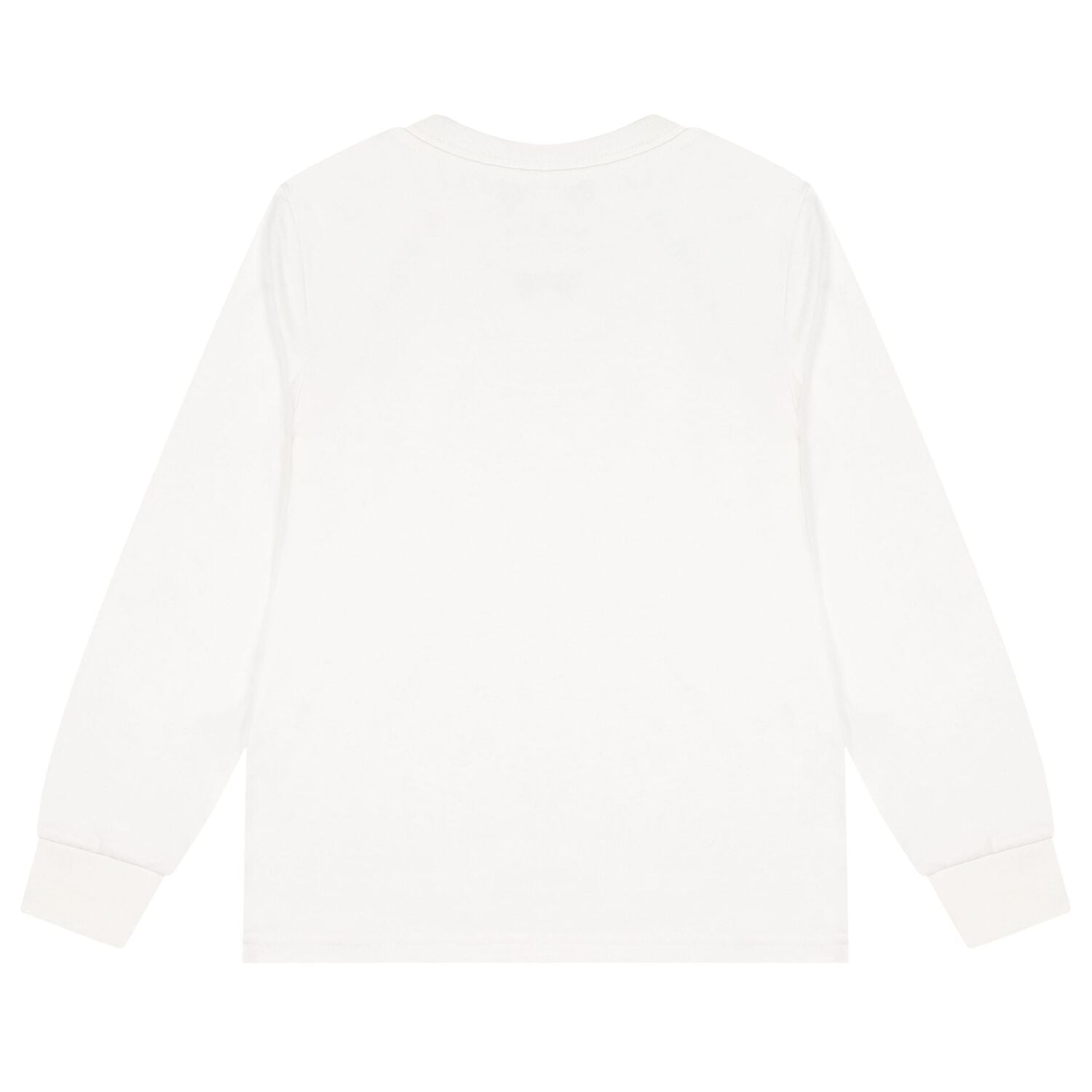 Boys White Logo Long Sleeve Top, 1, hi-res
