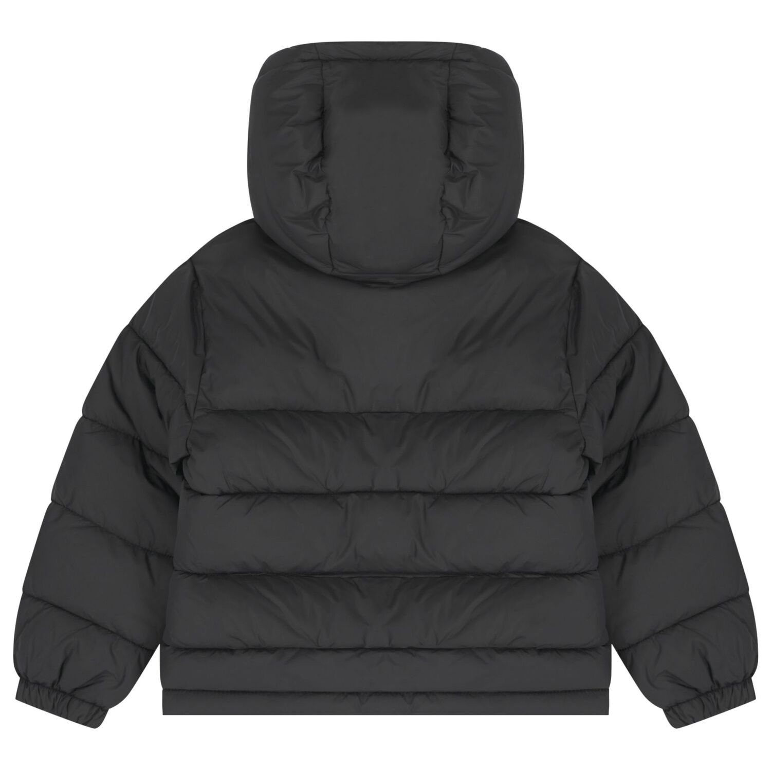 Boys Black Logo Puffer Jacket , 1, hi-res